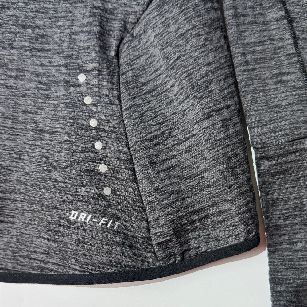 Nike DRY-FIT Women’s Charcoal Heather Quarter-Zip Top for running or jogging!